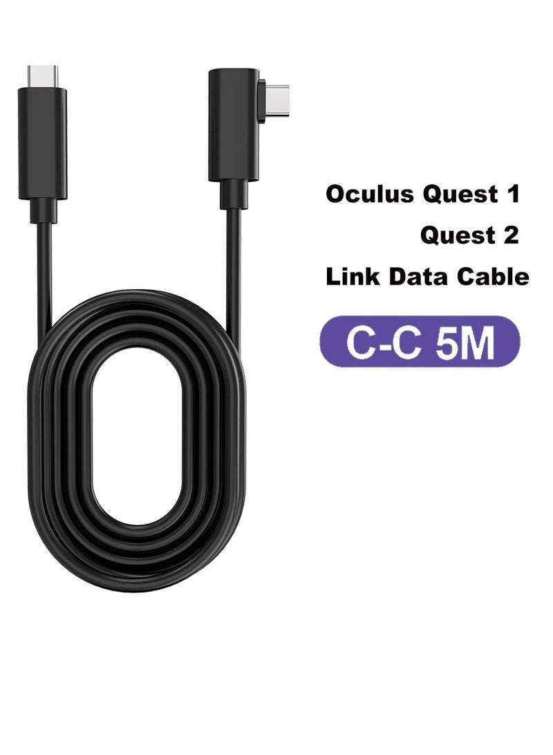 كابل بث Type-C لـ Quest 2 وسماعة الواقع الافتراضي Oculus Link - كابل اتصال عالي السرعة لنقل البيانات وشحن سريع (5 متر) - Image 2
